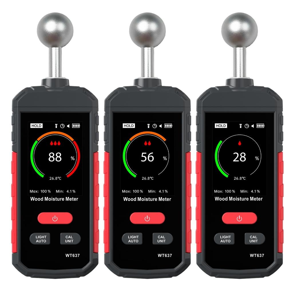 Lerpwige Digital Humidity Meter For Construction Sites Wooden Structures Adjustable Alarm