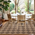 thumbnail image 4 of SUNDEREY 6'x9' Easy Jute Area Rugs for Living Room, Large Washable Bedroom Rug Non Slip, Diamond Indoor Outdoor Carpet, Modern Geometric Farmhouse Checkered Carpet for Dining Room Office,Khaki, 4 of 10