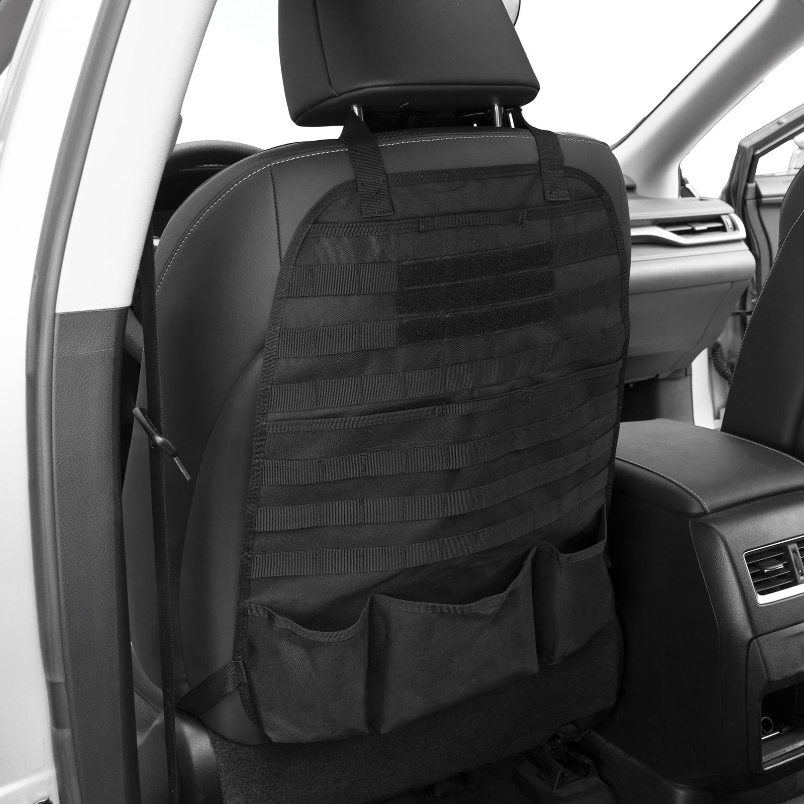 AUTOXBERT 2Pcs Car Seat Back Cover Organizer Panel Vehicle MOLLE Protector Storage Bag