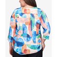 thumbnail image 5 of Alfred Dunner Womens Plus-Size Geometric Stained Glass Asymmetric Top, 5 of 6