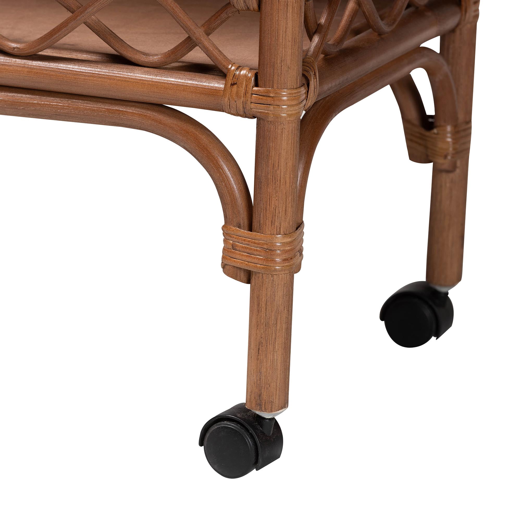bali & pari Fumiyo Boho Kitchen Cart, 2-Tier, Brown