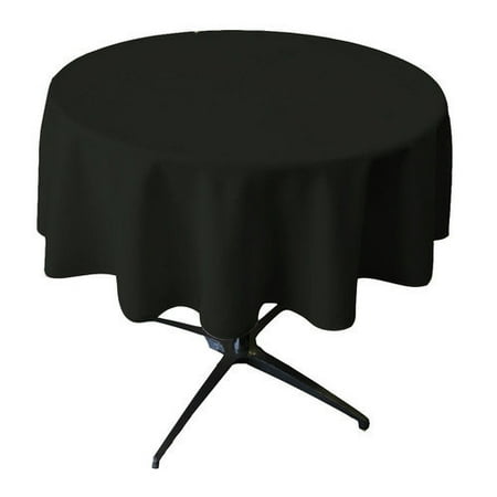 - LA Linen TCpop58R-BlackP24 Polyester Poplin Tablecloth, Black - 58 in. Round