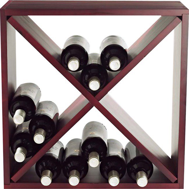 Wine Enthusiast 24 Bottle Compact Cellar Cube Wine Rack (Mahogany)