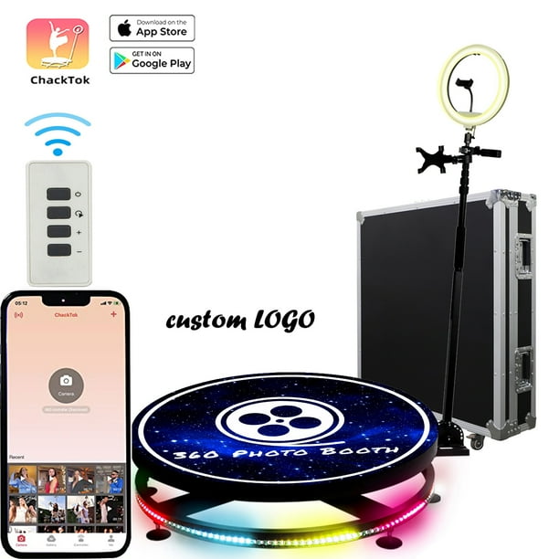 MWE 45.3" 360 Photo Booth Machine for Parties Ring Light APP Remote