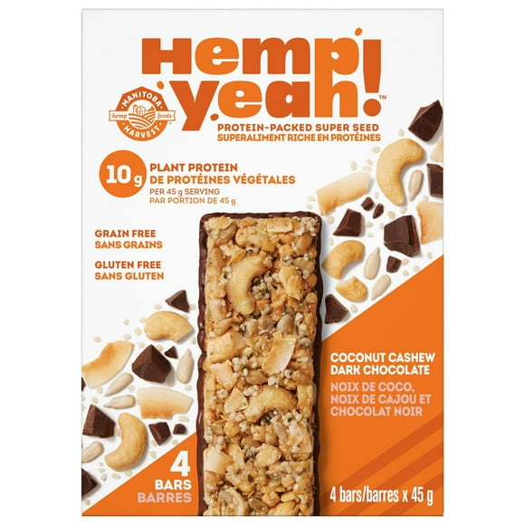 Hemp Yeah Barres Noix de Coco, Noix de Cajou et Chocolat Noir