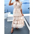 thumbnail image 2 of Liacowi Women Long Dress Fly Sleeve Button-down Patchwork Loose Swing Dress Summer Dress, 2 of 3