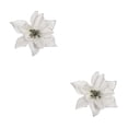 thumbnail image 1 of Advancent Pack of 10 Christmas Glitter Flowers Ornaments Xmas Large Farmhouse Tree Artificial Gift Decoration Household Garden Plata 2Conjunto, 1 of 6