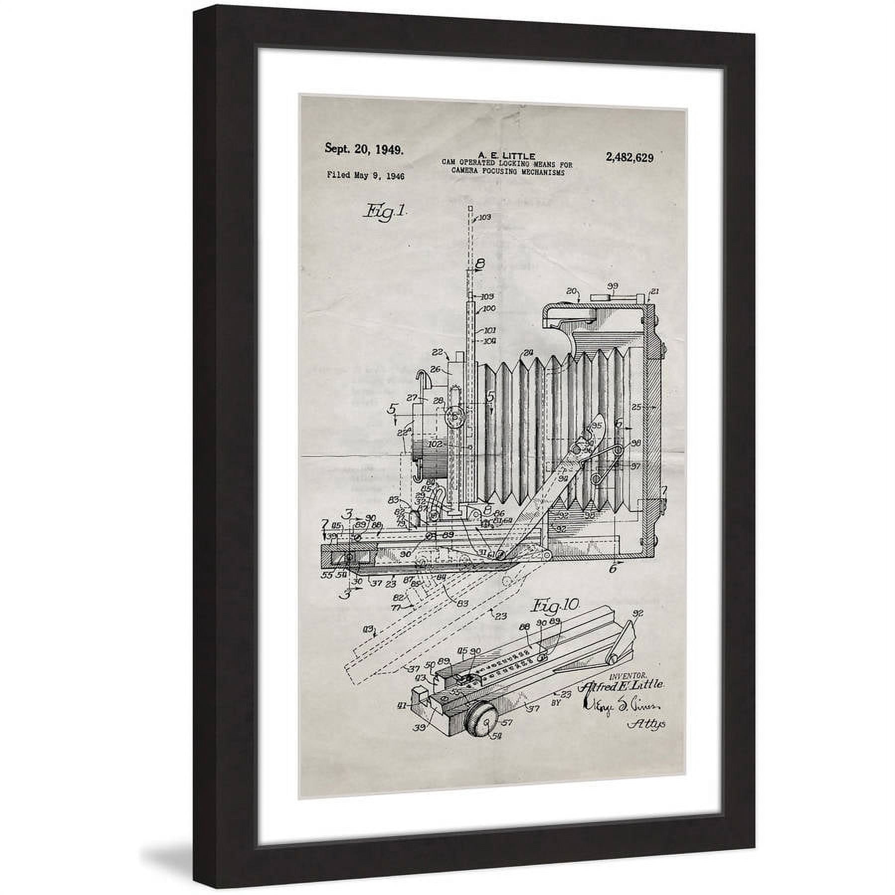 "Camera 1949 Old Paper" Framed Painting Print