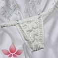 thumbnail image 2 of kamemir No Show Underwear for Women Lace Thongs for Women Low Rise Thongs - Lace Panties Cotton Underwear Women Sexy No Show Soft (White,One Size), 2 of 5