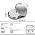 thumbnail image 5 of PKCELL CR2032 BR2032 3Volt Button Coin Cell Lithium Watch Batteries 100 Pack, 5 of 7
