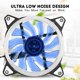 thumbnail image 2 of 12cm 120mm Ultra Silent 3pin 4pin PC CPU Case Cooler Cooling Fan 2 LED Rings(Blue), 2 of 4