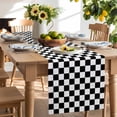 thumbnail image 2 of Table Runner 120 Inches Long for Kitchen Dining, Simple Black White Checkered Dresser Scarf Farmhouse, Dining Table Decorations for Wedding/Parties, Lattice Buffalo Plaid 13 x 120 In, 2 of 9