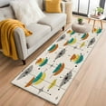 thumbnail image 3 of Boho Modern Area Rugs 2x6 for Kitchen Runner Rug, Middle Century Teal Yellow Orange Geometric Non Slip Washable Rug Runner, Low Pile Indoor Floor Carpet Mat Bathroom Rugs for Bedroom, Kids Room, 3 of 9