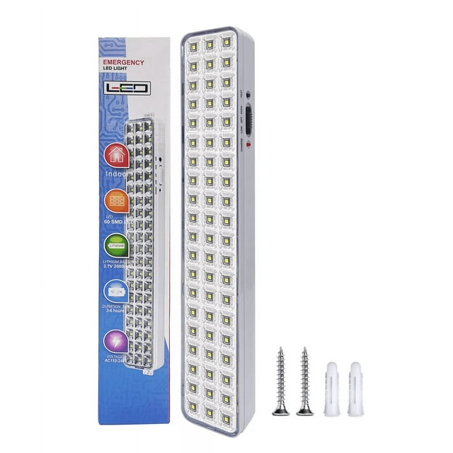 Lámpara De Emergencia 60 Leds Batería Recargable Blanca