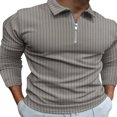 thumbnail image 1 of Stripe Print Men‘s Casual Ribbed Long Sleeve Tops with 1/4 Zipper, 1 of 2