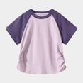 thumbnail image 5 of larppty Toddler T Shirts Cotton Summer Tshirts Boys Girls Basic Tee Color-Block Short Sleeve Clothes Crew Neck Shirts 2-7Y (Purple, 8-9 Years), 5 of 6