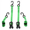 SmartStraps 1 in. x 10 ft. Green CarbonX Standard Duty Ratchet Tie Down Straps, 500 lb. Safe Work Load - 2 pack