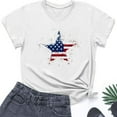 thumbnail image 5 of Xdegoge T-Shirts du 4 Juillet pour Femmes Amusants, Blouses à Manches Courtes Décontractées, Hauts Grande Taille pour Femmes Été, T-Shirt Graphique Rouge, Commandes Récentes, Blouses pour Femme, Multicolore P, 5 of 5