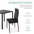 thumbnail image 6 of Best Choice Products 3-Piece Kitchen Dining Table Set w/ Glass Tabletop, 2 PU Leather Chairs - Black, 6 of 9