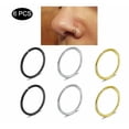 thumbnail image 2 of Uinagy Nose Ring 6Pc Set 0.8X8Mm [Gold × 2 + Silver × 2 + Black × 2], 2 of 7