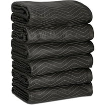6 Moving Packing Blankets 80 x 72 Inches (65 lb/Dozen) Heavy Duty Moving Pads for Protecting Furniture Professional Quilted Shipping Furniture Pads