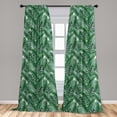 thumbnail image 5 of Ambesonne Palm Leaf Curtains, Watercolor Jungle, Pair of 28"x95", Forest Green and White, 5 of 5