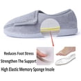 thumbnail image 5 of Women's Memory Foam Diabetic Slippers Arthritis Edema Adjustable Comfortable House Shoes Closed Toe, Gray 7, 5 of 6