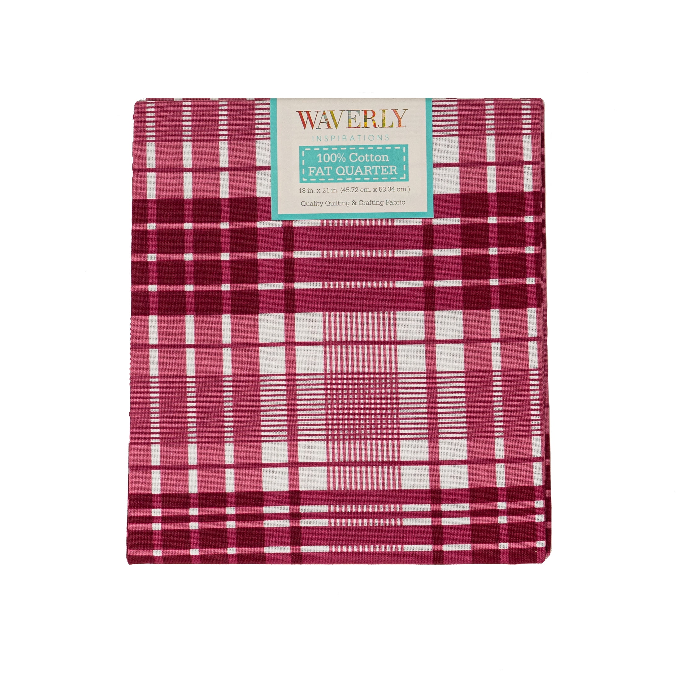 (4 pack) Waverly Inspirations, 100% Cotton, Sewing & Crafting, Plaid Cranberry, Fat Quarter, Prints, 21 x 18
