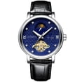 thumbnail image 2 of Reloj de Mecánico Automático para Hombre Clásico Correa de Reloj de Cuero negro Sunnimix relojes mecánicos para hombres, 2 of 6