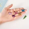 thumbnail image 3 of Colliers Papillon pour Femmes Violet Bleu Rose Pendentif Papillon Colliers Chaîne Ajustable Collier pour Filles, Bleu-Vert, 3 of 7