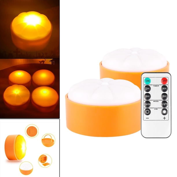 Lámpara de calabaza Sharpla con luz LED de Control remoto Batería Fiesta de Halloween 2 piezas