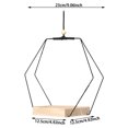 thumbnail image 3 of 2PCS Boho Hanging Holder - Indoor Outdoor Ceiling Planter with Wood Base & Metal Frame, Wall/Window Mounted Display Shelf for Living Room, Balcony, Patio & Home Decor, 3 of 7