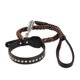 thumbnail image 2 of Conjunto de correa de cuello de cueroPET COLLAR LEASH Set Remache Cuero Collar de cuero ajustable Gargantilla para suministros para mascotas de animales medianos grandes, 2.5 tholdsy PT000565-01, 2 of 7