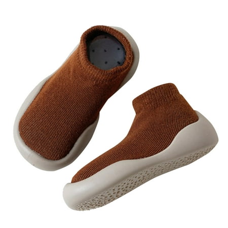 

zuwimk Baby Shoes Baby Toddlers Moccasins Anti-Slip Fuzzy Slipper Floor Breathable Thick Kids Boys Girls Indoor Outdoor Shoes Brown