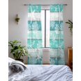 thumbnail image 3 of Teal Coastal Beach Sheer Curtains 63 Inch Length 2 Panels Set for Living Room/Bedroom, Nautical Starfish Coral Vintage Wooden Kitchen Curtains Grommet Semi-Sheer Curtains Window Treatments 42"x63"x2, 3 of 7