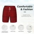 thumbnail image 4 of Kdxio Red Black Houndstooth Print Men'S Swim Trunks With Compression Liner 7 Inch Inseam Quick Dry Swim Shorts, 4 of 7