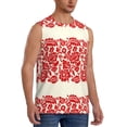 thumbnail image 2 of Kdxio Flowers Red Beige for Men's Muscle T-shirt,Sleeveless for Workout Running Athletic Gym Lounge Casual, 2 of 7