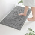 thumbnail image 5 of LuxUrux Plush Light Grey Microfiber Bath Rug, 15" x 23", Water Absorbent, 5 of 6