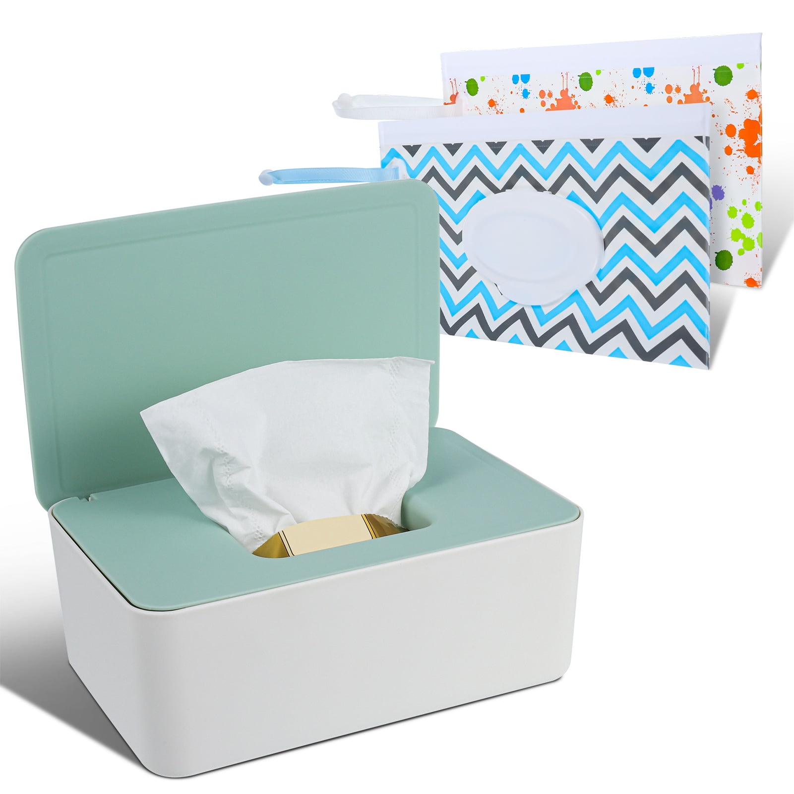 Springcorner Refillable Baby Wipe Case,Baby Wipes Dispenser,Wet Wipe