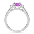 thumbnail image 2 of 1.88 ct Emerald Cut Simulated Alexandrite 3 Stone 18K White Gold Womens Engagement Ring, 2 of 4