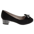 thumbnail image 2 of Badgley Mischka Girls Low Heeled Dress Pumps. (Little Kids Big Kids)Black Satin, Size: 3, 2 of 7