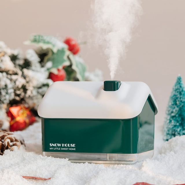 Kcavykas Home, Kitchen, Refrigerator Storage,LED Colorful Snow House Small Humidifier , Usb Refill Atomizer Aromatherapy Diffuser for Cars, offices, Bedrooms And Living Rooms Decoration