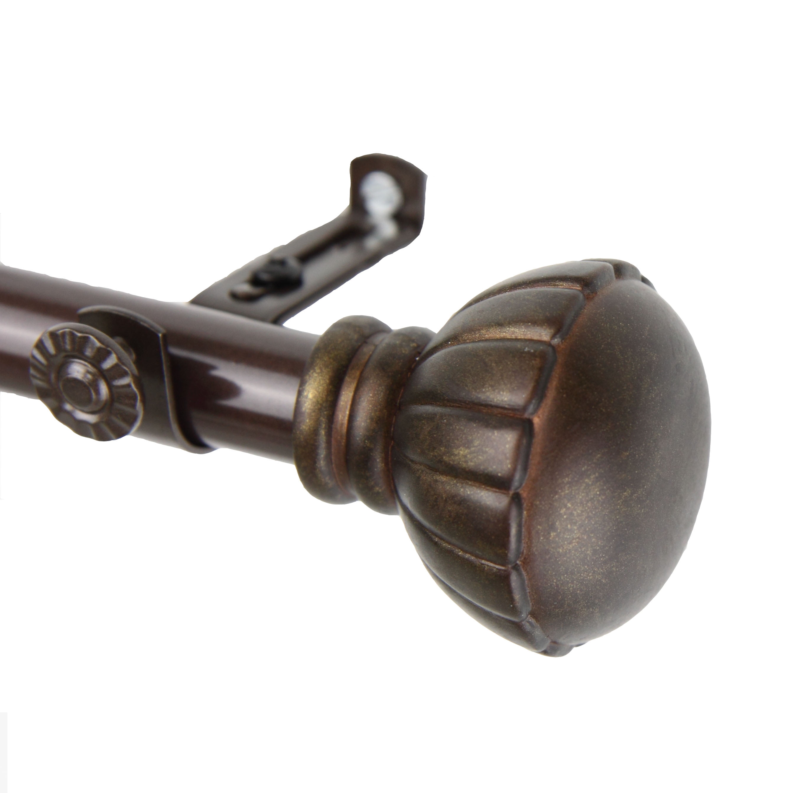 13/16" Dia Adjustable 28-48" Bria Curtain Rod in Cocoa