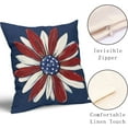 thumbnail image 3 of Independence Day Pillow Covers 16x16 Inch 4th of July Patriotic America Stars Blue Daisy Decorative Throw Pillow Case Memorial Day Cushion Cover Set of 2 for Bedroom Sofa Living Room Couch Chair, 3 of 6