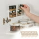 thumbnail image 1 of Organizador de Estante de Especias Adhesivo de Pared, Tira de Condimentos de Plástico para 5 Botellas con Ganchos, Estante de Almacenamiento para Puerta de Gabinete de Cocina que Ahorra Espacio,, 1 of 9