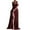 Wine Red, variant on Women's Off The Shoulder Bridesmaid Dress Sequin Ruched Formal Evening Gown Long Prom Dress with Slit Blue L
