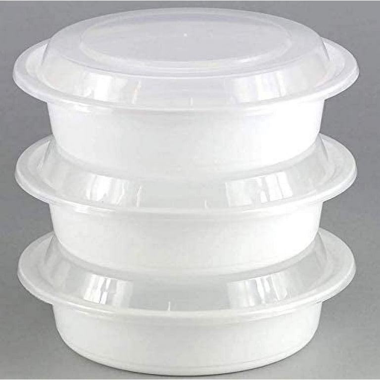 Nicole Home Collection Microwaveable Containers, Round, 80 oz, White, 5 ct