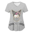 thumbnail image 4 of Sanrio Kuromi Hello Kitty Pocket Top 3D Print Y2k Cartoon V Neck Women T-shirts T-shirt New Woman Clothing Nurse Uniform Summer, 4 of 20