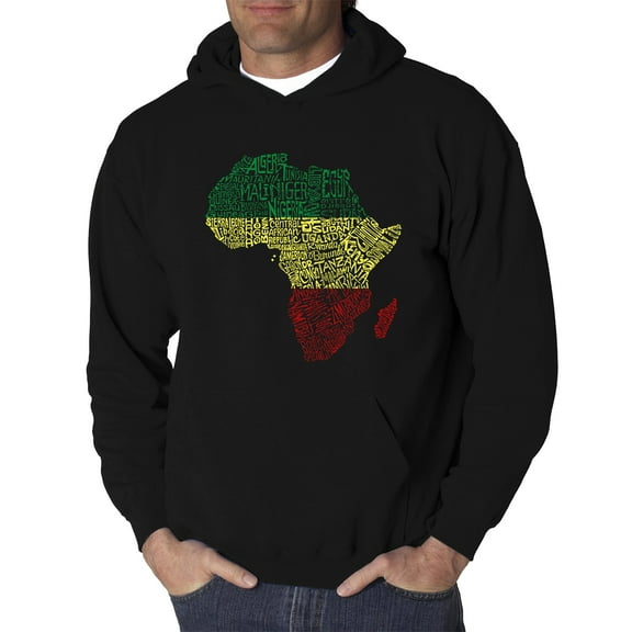 LA Pop Art Men's Word Art Hooded Sweatshirt - Countries in Africa