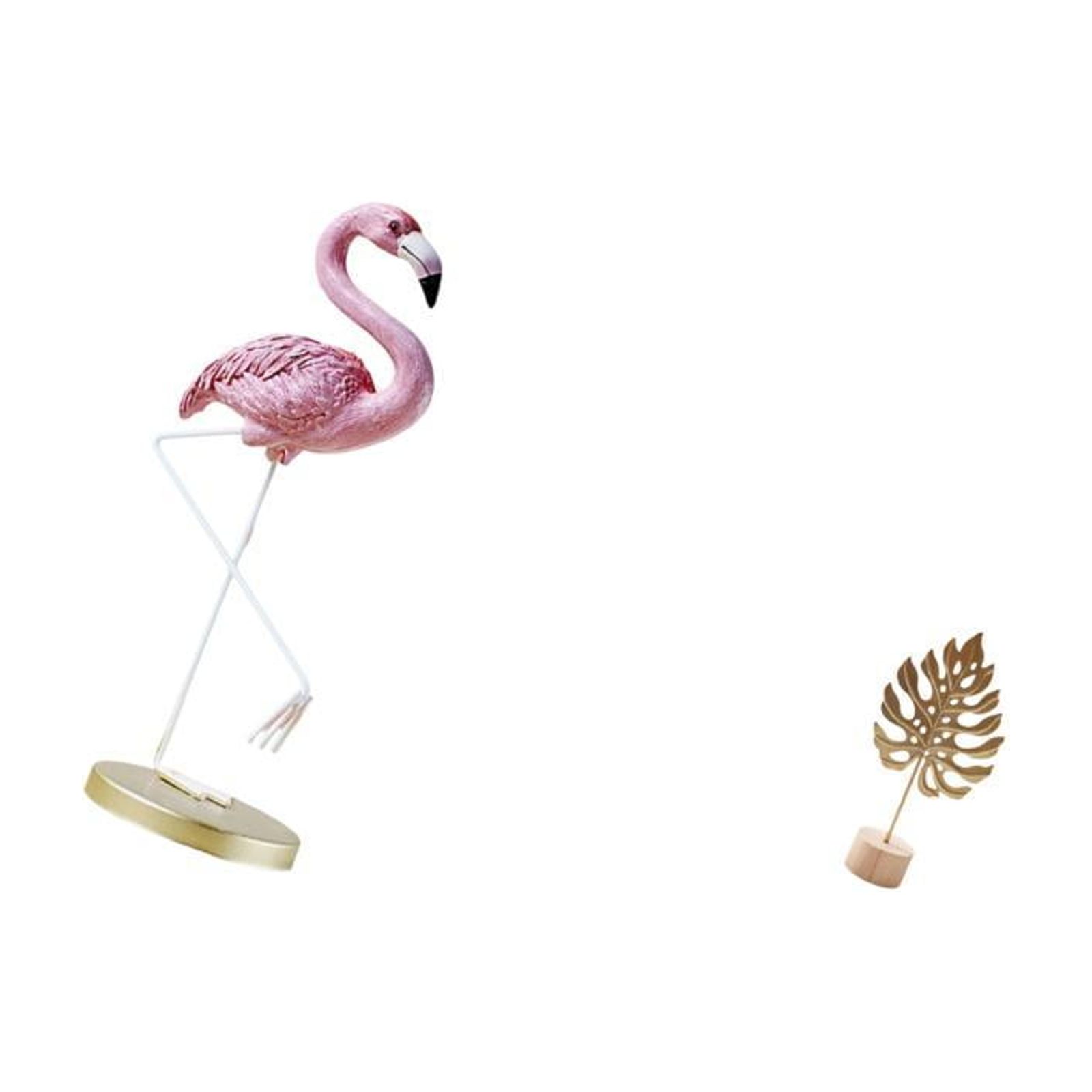 Flamingo Resin Statue Metal Leaf Sculpture Bird Figurine Artistic Resin Craft for Garden Lawn Home Decor